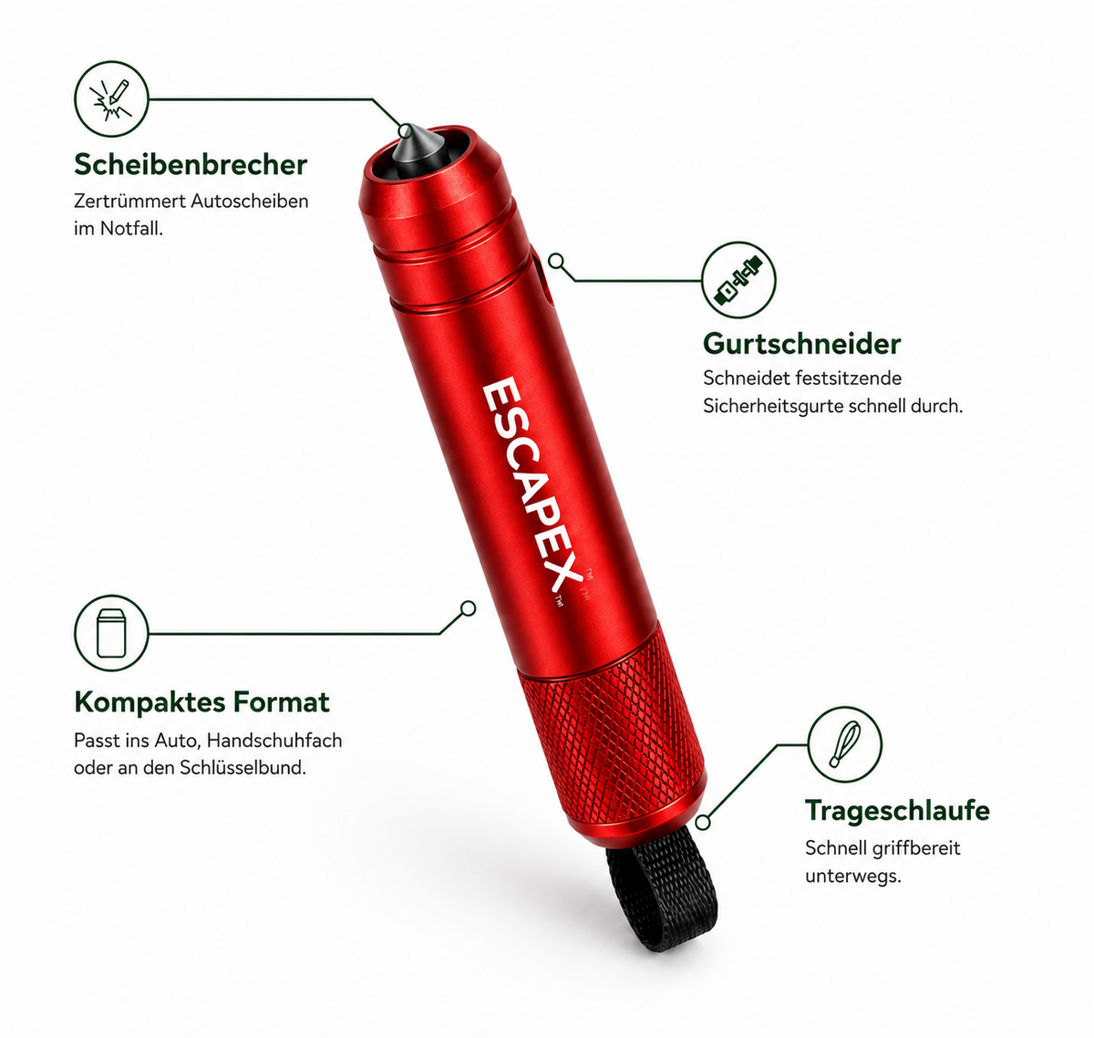 EscapeX™ – Scheibenbrecher & Gurtschneider